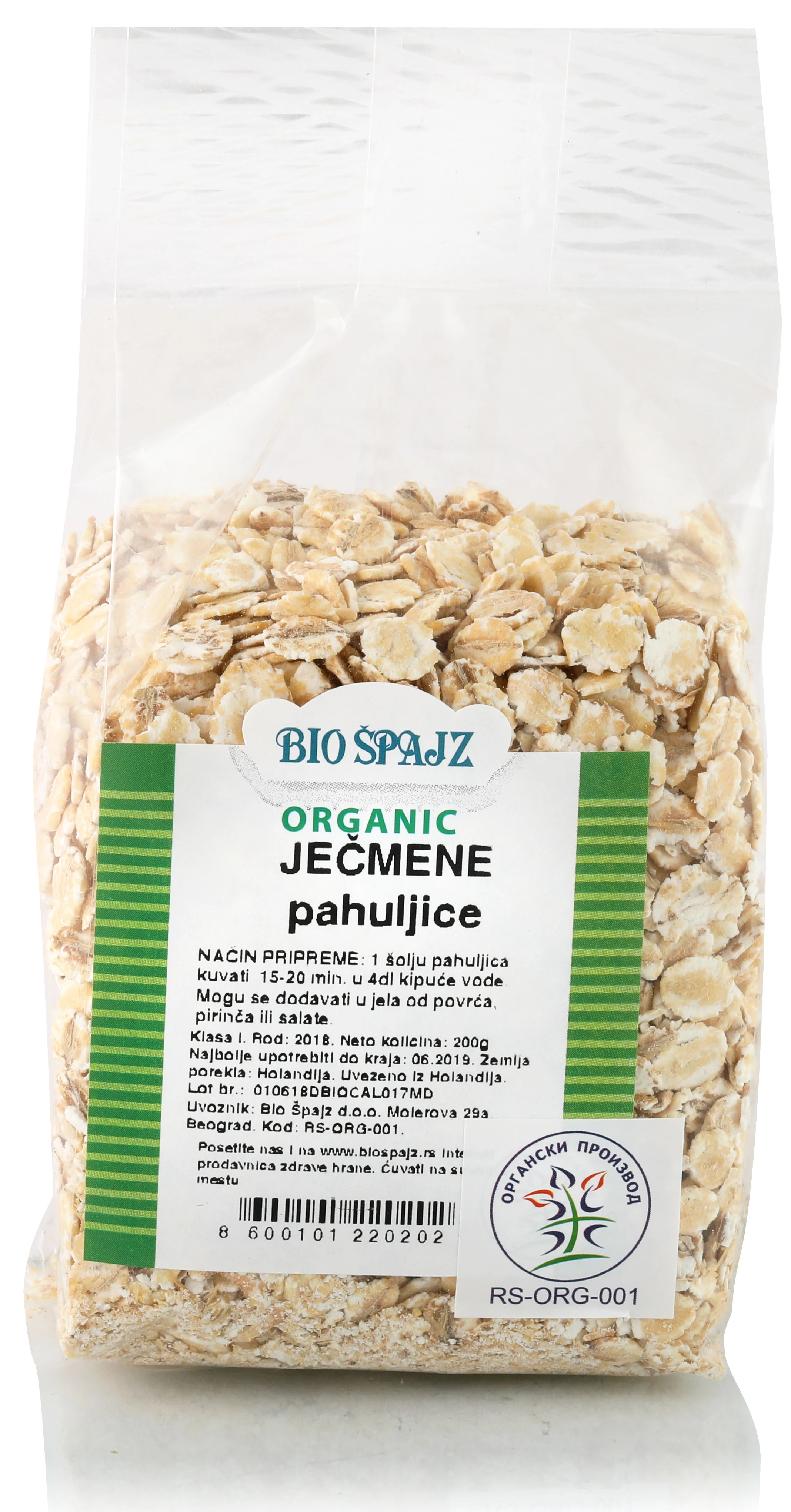 Ječmene pahuljice (organski proizvod) 200 g Bio Špajz